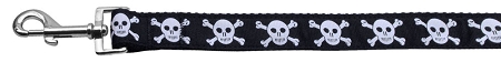 Skulls Nylon Ribbon Pet Leash 1 wide 6ft